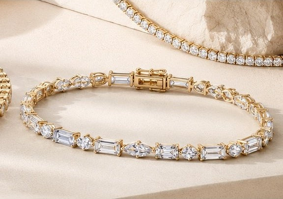 Sample 16 · Mixed-Shape Tennis Bracelet